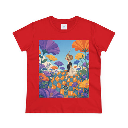 🌺🧡 The Lady Of The Golden Garden Cotton Tee – Art Deco Fashion Fantasy