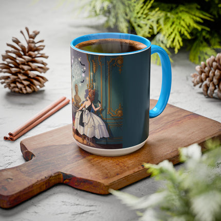 🕯️🎃 The Moonlit Manor Drawing Room Colorful Mug – Elegant Halloween Charm