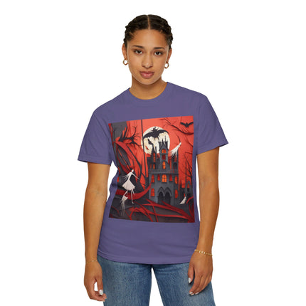Halloween Night Scene Unisex Garment-Dyed T-shirt