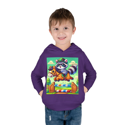 Raccoon Rider Toddler Pullover Fleece Hoodie
