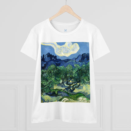 Olive Trees by Vincent Van Gogh Women's Midweight Cotton Tee