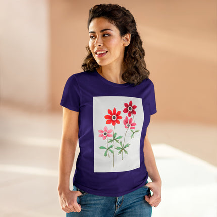 Women's Anemone Print Midweight Cotton Tee