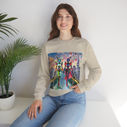 Cyber Punk Robot Models Unisex Heavy Blend™ Crewneck Sweatshirt