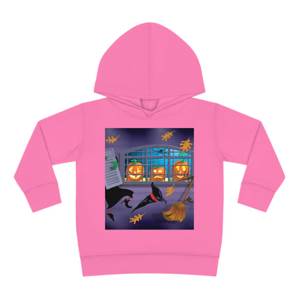Whimsical Halloween Mischief Toddler Pullover Fleece Hoodie