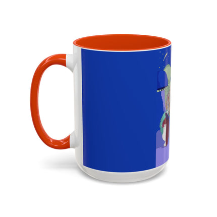 Wishes Beneath the Comet Sky Colorful Mug (11oz, 15oz) – Celestial Magic, Art Deco Elegance & Dreamy Wonder