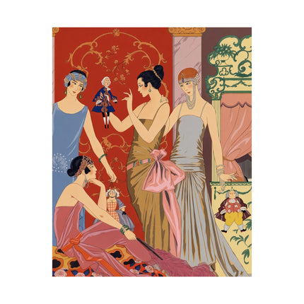 🎭🌹 Les Marionnettes Matte Vertical Poster – George Barbier Art Deco Fashion Elegance
