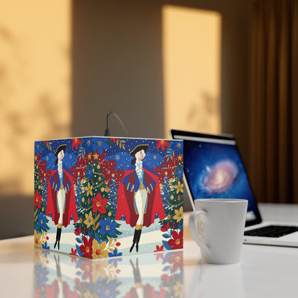 🎭❄️ The Christmas Masquerade Lady Light Cube Lamp – Art Deco Holiday Fantasy