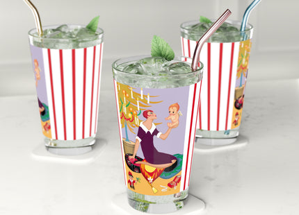 Art Deco Christmas Glass, 16oz