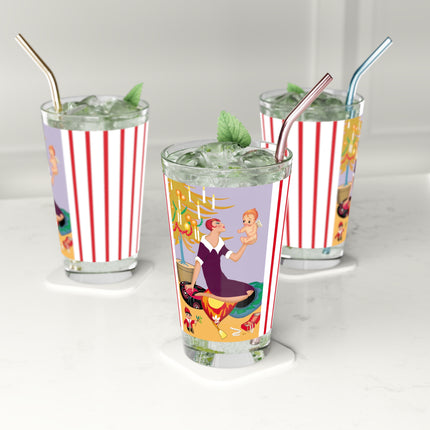 Art Deco Christmas Glass, 16oz