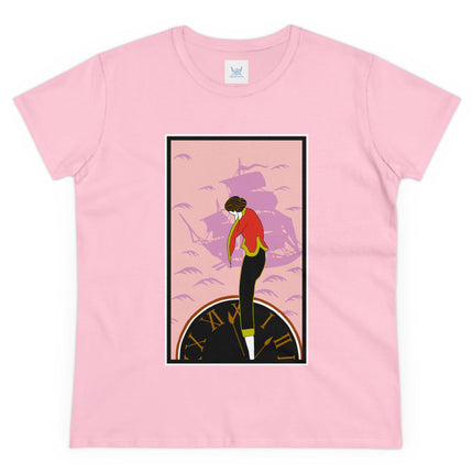 Woman Waiting for her Beloved at 1:59 by Kobayashi Kaichi Women's Midweight Cotton Tee