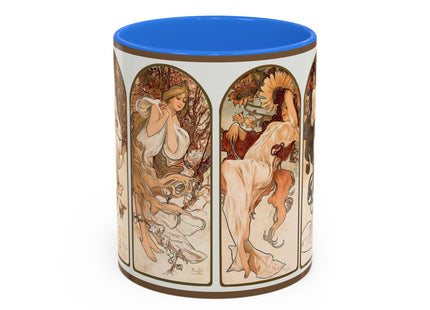 The Seasons by Alphonse Maria Mucha Colorful Mugs (11oz, 15oz)