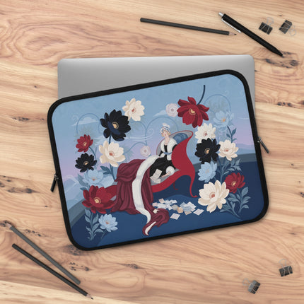 💌🌺 The Lady Of The Scarlet Love Letters Laptop Sleeve – Art Deco Floral Romance