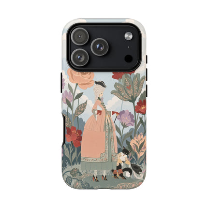 🌹🐈 The Lady And Puss In Boots Phone Case – Art Deco Floral Whimsy
