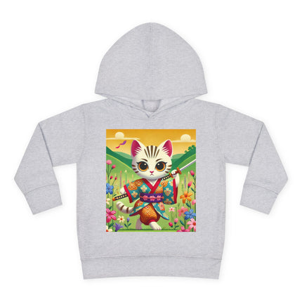 Samurai Kitten Toddler Pullover Fleece Hoodie