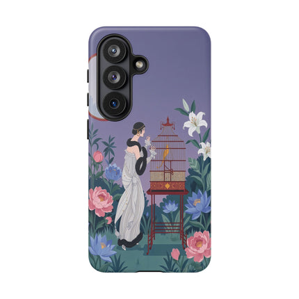 🌸🐦 The Lady Of The Garden Birdcage Phone Case – Art Deco Floral Elegance