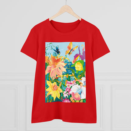 Blooming Paradise Women's Midweight Cotton Tee