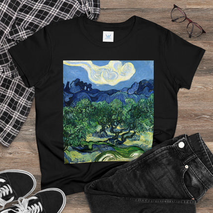 Olive Trees by Vincent Van Gogh Women's Midweight Cotton Tee
