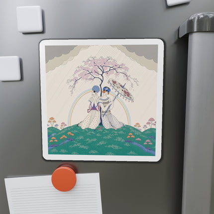 🌈☂️ Beneath The Rainbow Tree Die-Cut Magnets – Art Deco Spring Fantasy