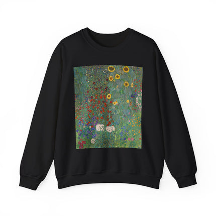 Farm Garden with Sunflowers by Gustav Klimt Heavy Blend™ Crewneck Sweatshirt