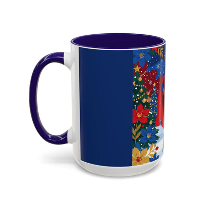 🎭❄️ The Christmas Masquerade Lady Colorful Mug – Art Deco Holiday Fantasy