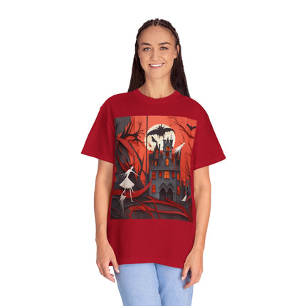 Halloween Night Scene Unisex Garment-Dyed T-shirt