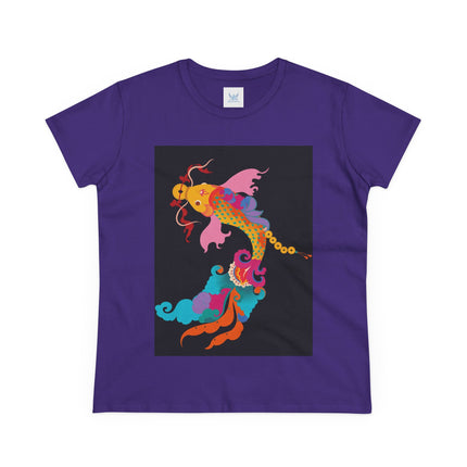 Golden Koi Women's Midweight Cotton Tee – Prosperity & Vibrant Energy