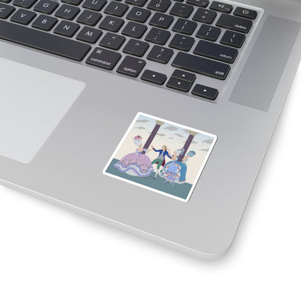 🎭🌸 Blindman’s Bluff Kiss-Cut Stickers – Rococo Courtship Whimsy