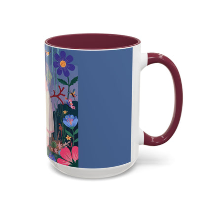 The Lady Of The Enchanted Aquarium Colorful Mugs – Art Deco Aquatic Elegance