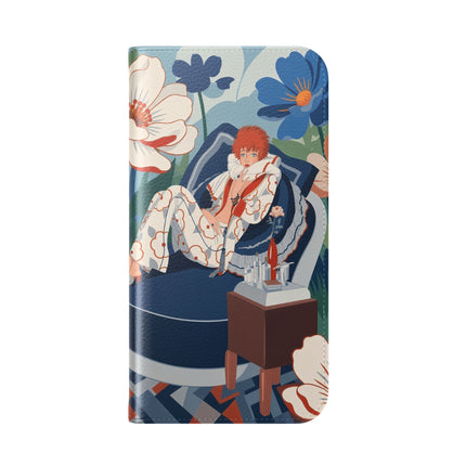 🌺🪞 The Lady Of The Grand Flower Salon Flip Case – Art Deco Floral Elegance