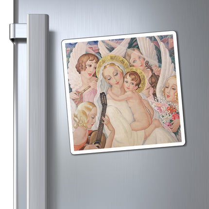 Madonna with Child Surrounded by Musical Angels by Gerda Wegener Magnet (3 Sizes)