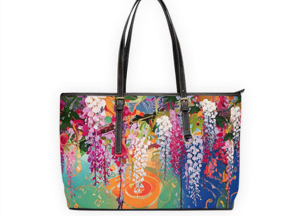 Golden Wisteria Elegance PU Leather Shoulder Bag