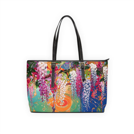 Golden Wisteria Elegance PU Leather Shoulder Bag