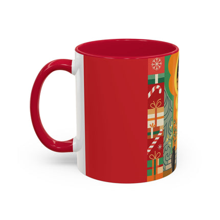❤️ The Lady Of The Candlelit Christmas Alcove Colorful Mug – Art Deco Holiday Elegance
