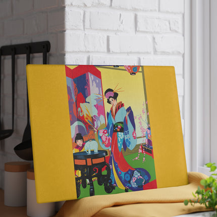 A Timeless Journey by Umberto Brunelleschi Glass Cutting Board
