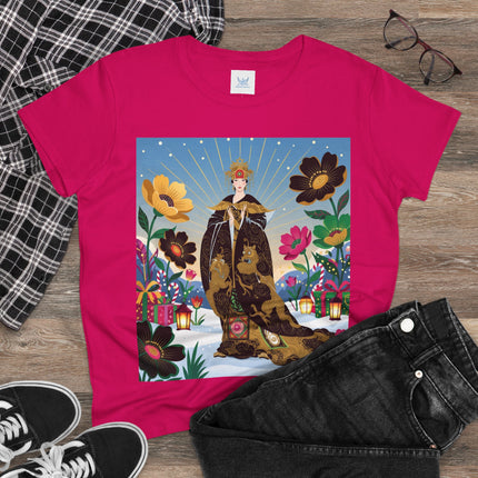 🌸✨ The Golden Garden Empress Cotton Tee – Asian-Inspired Floral Fantasy