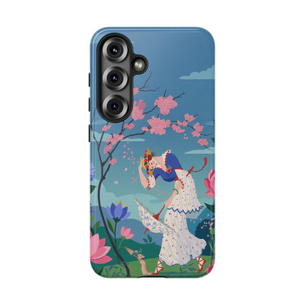 🌸☂️ The Lady Of The Falling Blossoms Phone Case – Art Deco Garden Whimsy