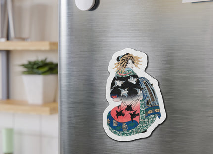 Japanese Woman by Keisai Eisen Die-Cut Magnets (5 Sizes)
