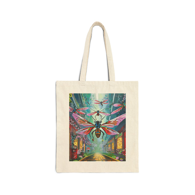 Neon Swarm Cotton Canvas Tote Bag