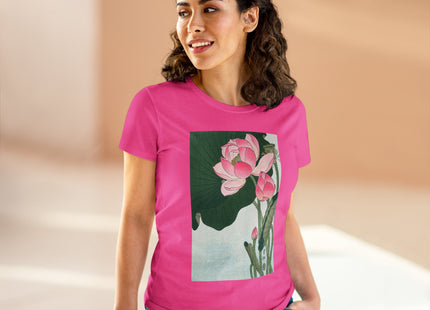 Blooming Lotus Flowers by Ohara Koson Women's Midweight Cotton Tee
