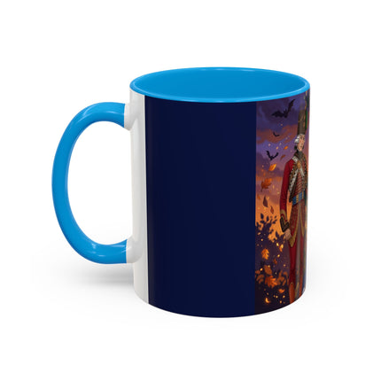 🎃💙 The Pumpkin Lantern Courtship Colorful Mug – Romantic Halloween Elegance