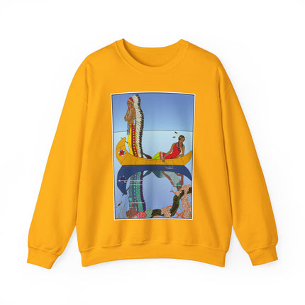 Le long du Missouri (Indian couple on the Missouri River) by George Barbier Heavy Blend™ Crewneck Sweatshirt