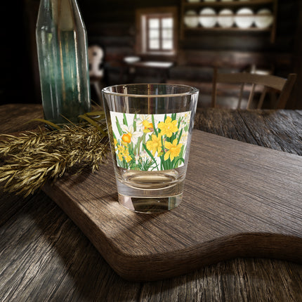 Daffodils by Tanigami Kônan Shot Glass – Spring Blooms & Japanese Woodblock Elegance