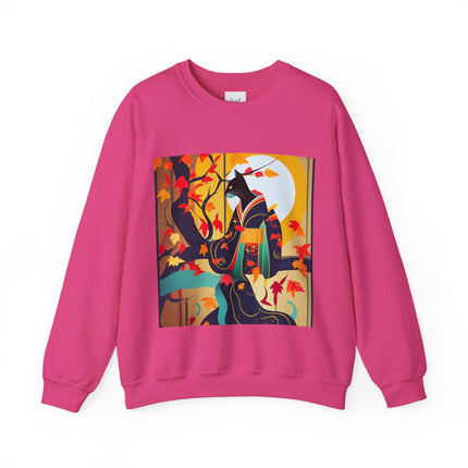 Black Cat in Kimono Unisex Heavy Blend™ Crewneck Sweatshirt