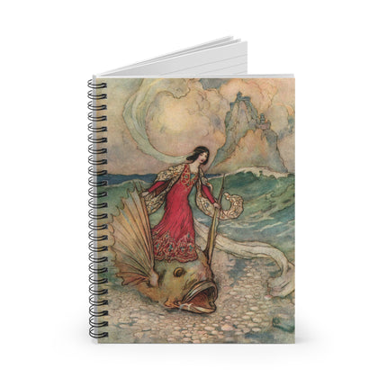 Rita Rides on the Dolphin by Warwick Goble Spiral Notebook - Ruled Line