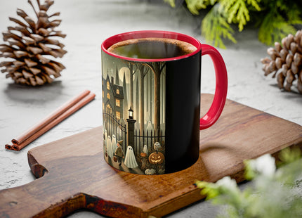 Ghostly Welcome – A Halloween Night Colorful Mugs (11oz, 15oz)