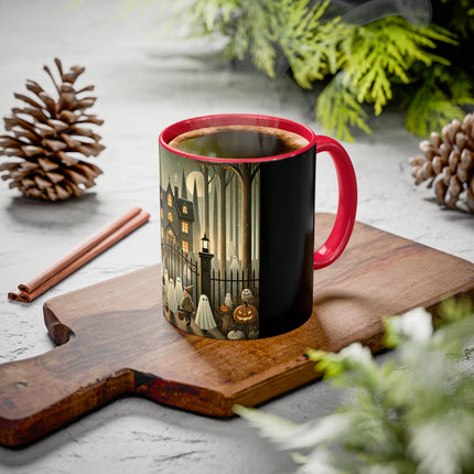 Ghostly Welcome – A Halloween Night Colorful Mugs (11oz, 15oz)