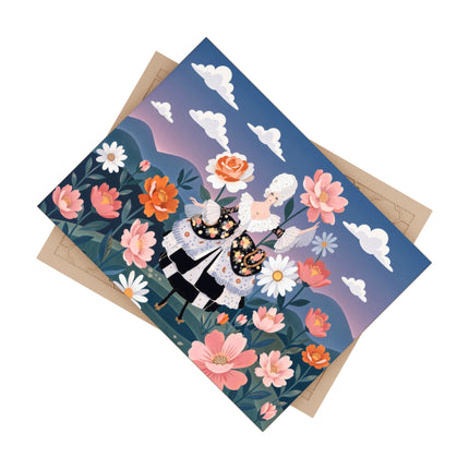 🌸🎀 The Grand Floral Promenade Ceramic Tile – Art Deco Fashion Fantasy
