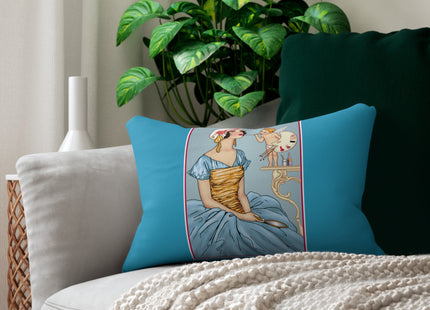 The Enchanting Painter: A Fairy's Artistic Touch Spun Polyester Lumbar Pillow