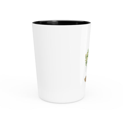 Tulip, Branches of Myrtle, and Shells by Maria Sibylla Merian Ceramic Shot Glass
