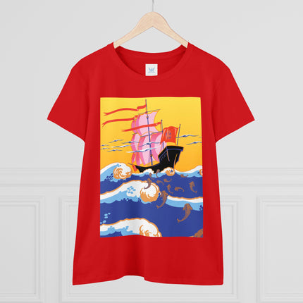Golden Seas and Whimsical Dreams Women's Midweight Cotton Tee